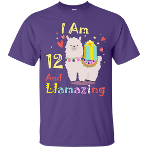 Cute Llamazing Llama Amazing 12th Birthday Shirt KA01 - cute-llamazing-llama-amazing-12th-birthday-shirt-ka01-vivianstorescom-2