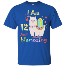 Load image into Gallery viewer, Cute Llamazing Llama Amazing 12th Birthday Shirt KA01 - cute-llamazing-llama-amazing-12th-birthday-shirt-ka01-vivianstorescom-3