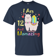 Load image into Gallery viewer, Cute Llamazing Llama Amazing 12th Birthday Shirt KA01 - cute-llamazing-llama-amazing-12th-birthday-shirt-ka01-vivianstorescom-4