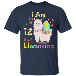 Cute Llamazing Llama Amazing 12th Birthday Shirt KA01 - cute-llamazing-llama-amazing-12th-birthday-shirt-ka01-vivianstorescom-4