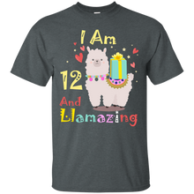 Load image into Gallery viewer, Cute Llamazing Llama Amazing 12th Birthday Shirt KA01 - cute-llamazing-llama-amazing-12th-birthday-shirt-ka01-vivianstorescom-5