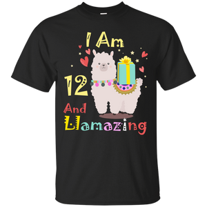 Cute Llamazing Llama Amazing 12th Birthday Shirt KA01 - cute-llamazing-llama-amazing-12th-birthday-shirt-ka01-vivianstorescom