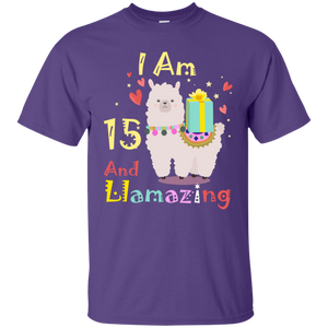 Cute Llamazing Llama Amazing 15th Birthday Shirt KA01 - cute-llamazing-llama-amazing-15th-birthday-shirt-ka01-vivianstorescom-2