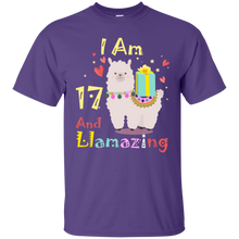 Load image into Gallery viewer, Cute Llamazing Llama Amazing 17th Birthday Shirt KA01 - cute-llamazing-llama-amazing-17th-birthday-shirt-ka01-vivianstorescom-2