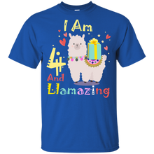 Load image into Gallery viewer, Cute Llamazing Llama Amazing 4th Birthday Shirt KA01 - cute-llamazing-llama-amazing-4th-birthday-shirt-ka01-vivianstorescom