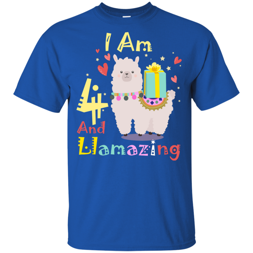 Cute Llamazing Llama Amazing 4th Birthday Shirt KA01 - cute-llamazing-llama-amazing-4th-birthday-shirt-ka01-vivianstorescom