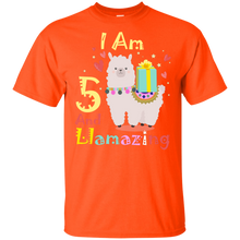 Load image into Gallery viewer, Cute Llamazing Llama Amazing 5th Birthday Shirt KA01 - cute-llamazing-llama-amazing-5th-birthday-shirt-ka01-vivianstorescom-3