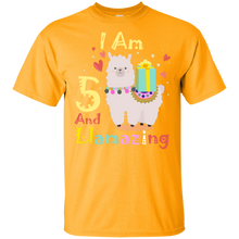 Load image into Gallery viewer, Cute Llamazing Llama Amazing 5th Birthday Shirt KA01 - cute-llamazing-llama-amazing-5th-birthday-shirt-ka01-vivianstorescom-4