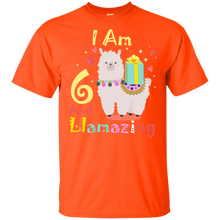 Load image into Gallery viewer, Cute Llamazing Llama Amazing 6th Birthday Shirt KA01 - cute-llamazing-llama-amazing-6th-birthday-shirt-ka01-vivianstorescom-3