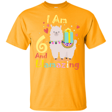 Load image into Gallery viewer, Cute Llamazing Llama Amazing 6th Birthday Shirt KA01 - cute-llamazing-llama-amazing-6th-birthday-shirt-ka01-vivianstorescom-4