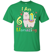 Load image into Gallery viewer, Cute Llamazing Llama Amazing 6th Birthday Shirt KA01 - cute-llamazing-llama-amazing-6th-birthday-shirt-ka01-vivianstorescom-5