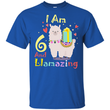 Load image into Gallery viewer, Cute Llamazing Llama Amazing 6th Birthday Shirt KA01 - cute-llamazing-llama-amazing-6th-birthday-shirt-ka01-vivianstorescom