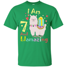 Load image into Gallery viewer, Cute Llamazing Llama Amazing 7th Birthday Shirt KA01 - cute-llamazing-llama-amazing-7th-birthday-shirt-ka01-vivianstorescom-5