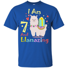 Load image into Gallery viewer, Cute Llamazing Llama Amazing 7th Birthday Shirt KA01 - cute-llamazing-llama-amazing-7th-birthday-shirt-ka01-vivianstorescom