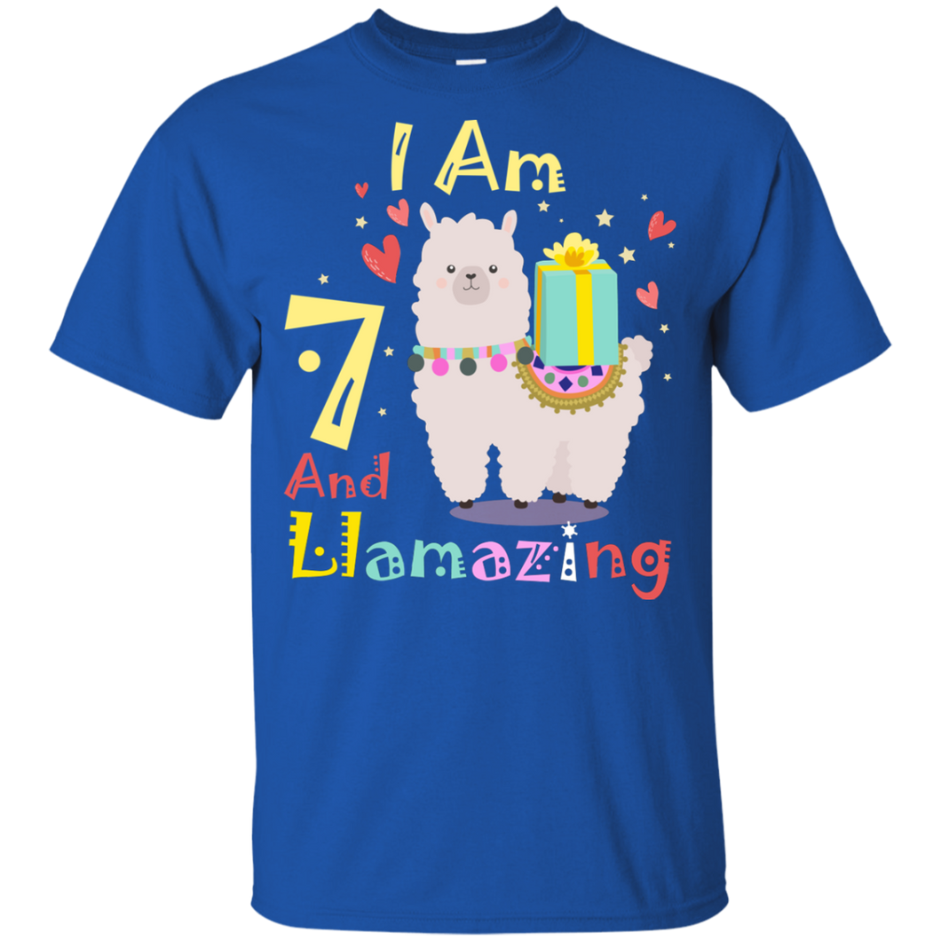 Cute Llamazing Llama Amazing 7th Birthday Shirt KA01 - cute-llamazing-llama-amazing-7th-birthday-shirt-ka01-vivianstorescom