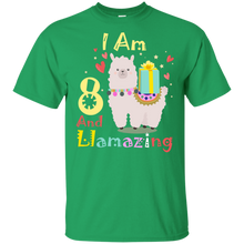 Load image into Gallery viewer, Cute Llamazing Llama Amazing 8th Birthday Shirt KA01 - cute-llamazing-llama-amazing-8th-birthday-shirt-ka01-vivianstorescom-5