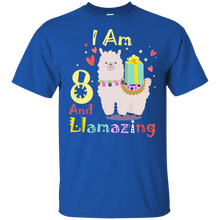 Load image into Gallery viewer, Cute Llamazing Llama Amazing 8th Birthday Shirt KA01 - cute-llamazing-llama-amazing-8th-birthday-shirt-ka01-vivianstorescom