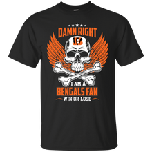 Load image into Gallery viewer, Damn Right I Am A Bengals Fan Win Or Lose Football Shirt LT01 - damn-right-i-am-a-bengals-fan-win-or-lose-football-shirt-lt01-vivianstorescom