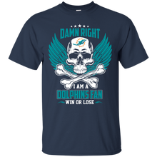 Load image into Gallery viewer, Damn Right I Am A Dolphins Fan Win Or Lose Football Shirt LT01 - damn-right-i-am-a-dolphins-fan-win-or-lose-football-shirt-lt01-vivianstorescom-2