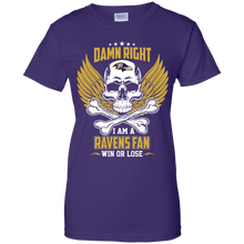 Load image into Gallery viewer, Damn Right I Am A Ravens Fan Win Or Lose Football Shirt LT01 - damn-right-i-am-a-ravens-fan-win-or-lose-football-shirt-lt01-vivianstorescom-10