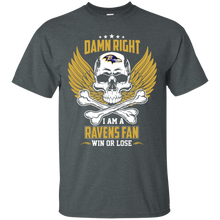 Load image into Gallery viewer, Damn Right I Am A Ravens Fan Win Or Lose Football Shirt LT01 - damn-right-i-am-a-ravens-fan-win-or-lose-football-shirt-lt01-vivianstorescom-3