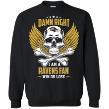 Load image into Gallery viewer, Damn Right I Am A Ravens Fan Win Or Lose Football Shirt LT01 - damn-right-i-am-a-ravens-fan-win-or-lose-football-shirt-lt01-vivianstorescom-6