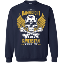 Load image into Gallery viewer, Damn Right I Am A Ravens Fan Win Or Lose Football Shirt LT01 - damn-right-i-am-a-ravens-fan-win-or-lose-football-shirt-lt01-vivianstorescom-7
