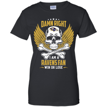 Load image into Gallery viewer, Damn Right I Am A Ravens Fan Win Or Lose Football Shirt LT01 - damn-right-i-am-a-ravens-fan-win-or-lose-football-shirt-lt01-vivianstorescom-8