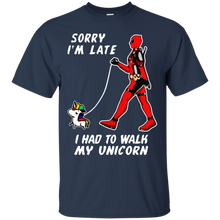 Load image into Gallery viewer, Deadpool Sorry I'm Late I had to Walk My Unicorn Funny Shirt VA02 - deadpool-sorry-im-late-i-had-to-walk-my-unicorn-funny-shirt-va02-vivianstorescom-4