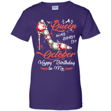 Load image into Gallery viewer, Diamond Woman A Queen Was Born In October Birthday Shirt VA01 - diamond-woman-a-queen-was-born-in-october-birthday-shirt-va01-vivianstorescom-10