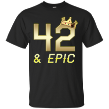 Load image into Gallery viewer, Epic 42nd Birthday 42 Years Old Golden King Crown T-shirt For Men HA02 - epic-42nd-birthday-42-years-old-golden-king-crown-t-shirt-for-men-ha02-vivianstorescom