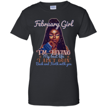 Load image into Gallery viewer, February Girl - I'm Living My Best Life Birthday Shirt HT01 - february-girl-im-living-my-best-life-birthday-shirt-ht01-vivianstorescom-8