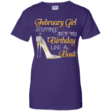 Load image into Gallery viewer, February Girl Stepping Into My Birthday Like A Boss Tee HA01 - february-girl-stepping-into-my-birthday-like-a-boss-tee-ha01-vivianstorescom-8