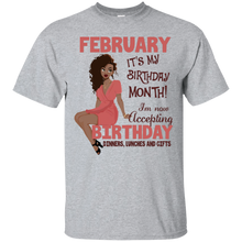 Load image into Gallery viewer, February It's My Birthday Month Accepting Birthday Shirt LT01 - february-its-my-birthday-month-accepting-birthday-shirt-lt01-vivianstorescom