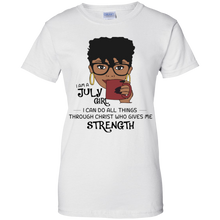 Load image into Gallery viewer, I Am A July Girl I Can Do All Things Through Christ Tee LT01 - i-am-a-july-girl-i-can-do-all-things-through-christ-tee-lt01-vivianstorescom-6