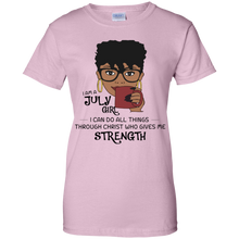 Load image into Gallery viewer, I Am A July Girl I Can Do All Things Through Christ Tee LT01 - i-am-a-july-girl-i-can-do-all-things-through-christ-tee-lt01-vivianstorescom-7