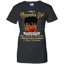Load image into Gallery viewer, I am a November Girl A Fire In My Soul And A Mouth Birthday T-shirt VA01 - i-am-a-november-girl-a-fire-in-my-soul-and-a-mouth-birthday-t-shirt-va01-vivianstorescom-7