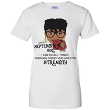 Load image into Gallery viewer, I Am A September Girl I Can Do All Things Through Christ Tee LT01 - i-am-a-september-girl-i-can-do-all-things-through-christ-tee-lt01-vivianstorescom-7