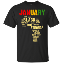 Load image into Gallery viewer, January Afro Color Words African Birthday Shirt HT01 - january-afro-color-words-african-birthday-shirt-ht01-vivianstorescom