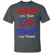 Load image into Gallery viewer, Jesus Is My Savior Trump Is My President America Flag T-shirt VA02 - jesus-is-my-savior-trump-is-my-president-america-flag-t-shirt-va02-vivianstorescom-6