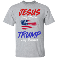 Load image into Gallery viewer, Jesus Is My Savior Trump Is My President America Flag T-shirt VA02 - jesus-is-my-savior-trump-is-my-president-america-flag-t-shirt-va02-vivianstorescom