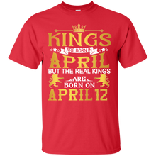 Load image into Gallery viewer, Kings Are Born In April Real Kings Are Born In April 12th Birthday T-shirt VA02 - kings-are-born-in-april-real-kings-are-born-in-april-12th-birthday-t-shirt-va02-vivianstorescom-3