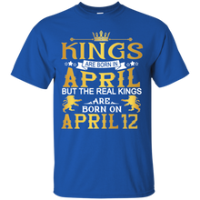 Load image into Gallery viewer, Kings Are Born In April Real Kings Are Born In April 12th Birthday T-shirt VA02 - kings-are-born-in-april-real-kings-are-born-in-april-12th-birthday-t-shirt-va02-vivianstorescom-4